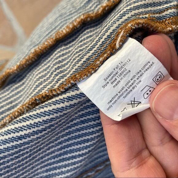 Frankie & Ava Striped Trucker Jacket Sz 5 Collared Long Sleeve Snap Button Down - Picture 3 of 11